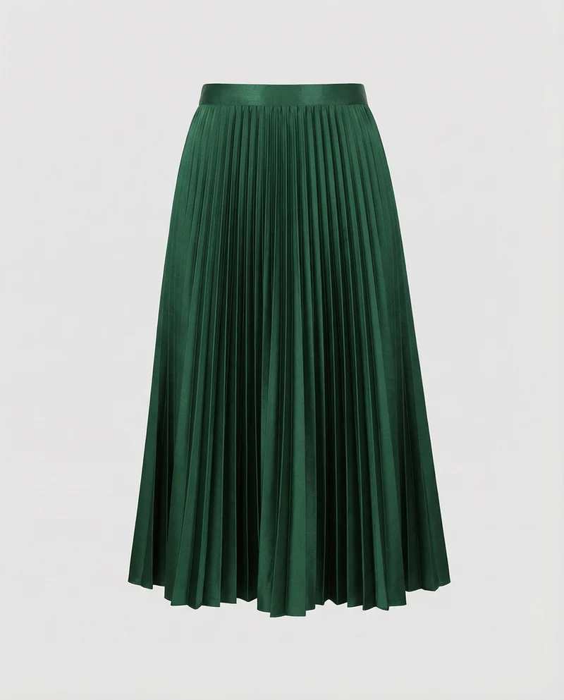 Damen Elegante Schwingende A-Linie Plissee Sonnenplissee-Maxirock