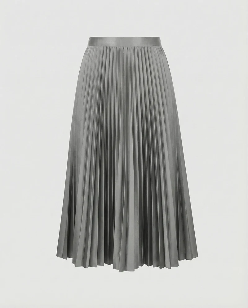 Damen Elegante Schwingende A-Linie Plissee Sonnenplissee-Maxirock