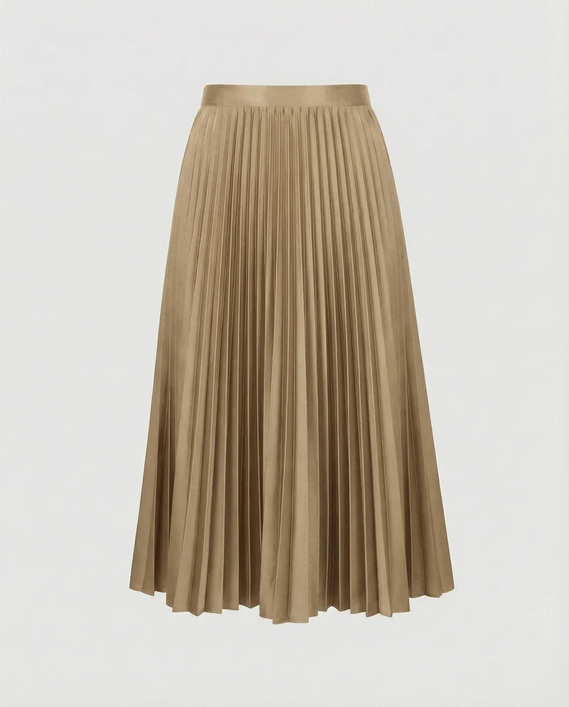Damen Elegante Schwingende A-Linie Plissee Sonnenplissee-Maxirock