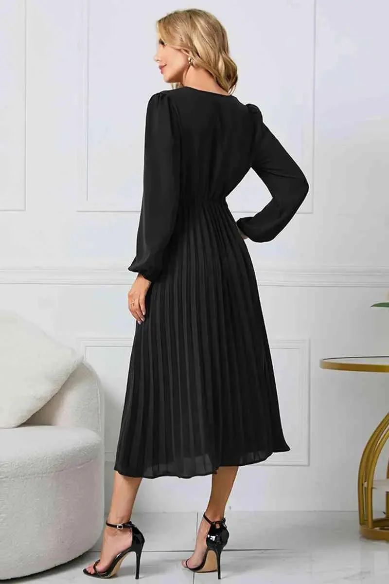 Damen Plissee Kleid