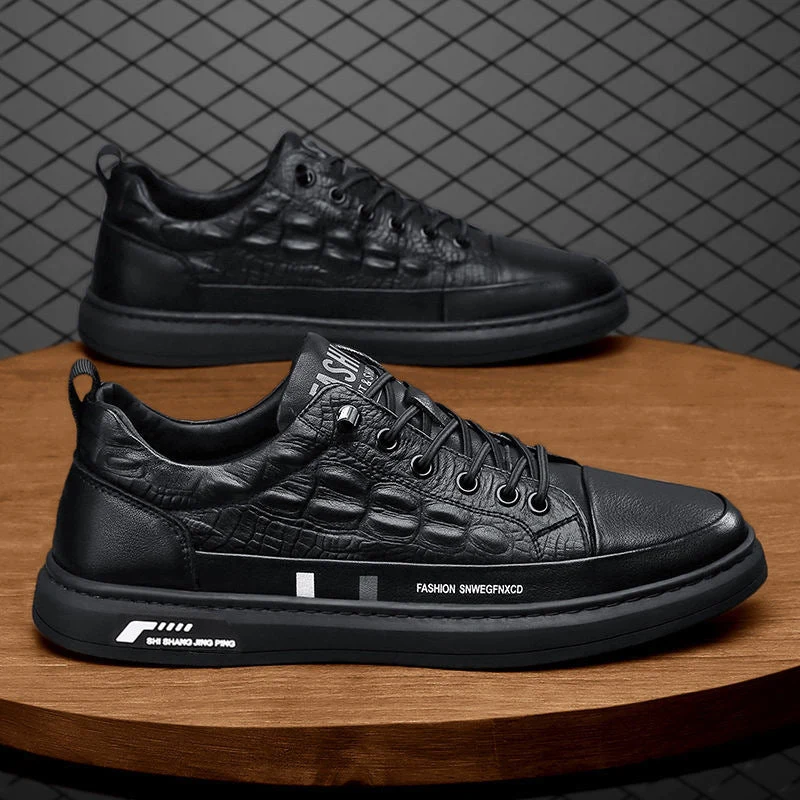 Herren Leder Sneakers mit minimalistischen Design und rutschfester Sohle