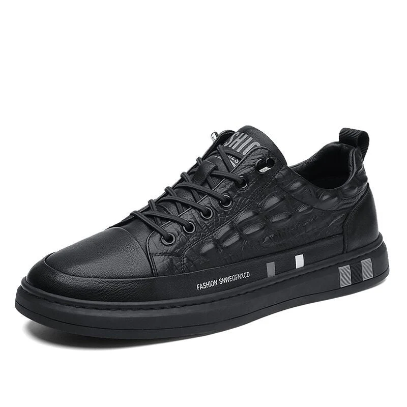 Herren Leder Sneakers mit minimalistischen Design und rutschfester Sohle