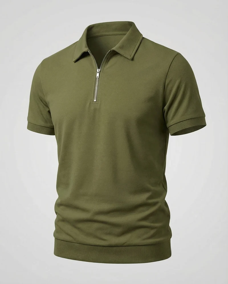 Herren Poloshirt Reißverschluss