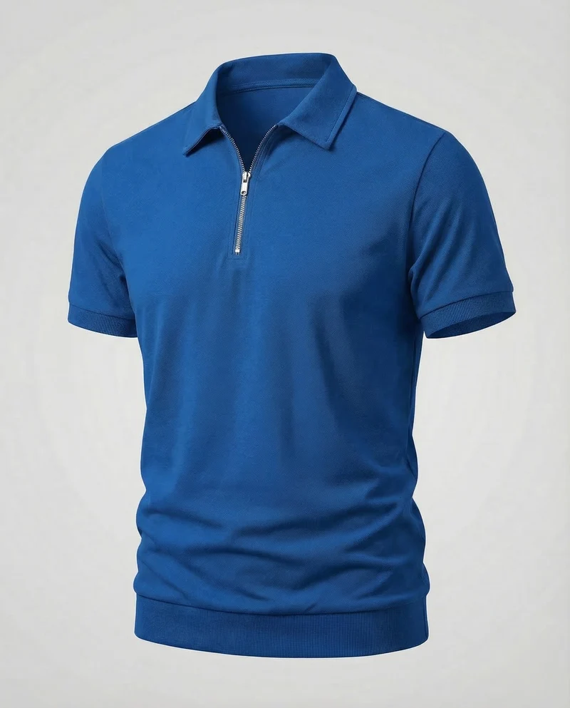 Herren Poloshirt Reißverschluss