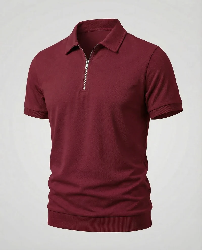 Herren Poloshirt Reißverschluss