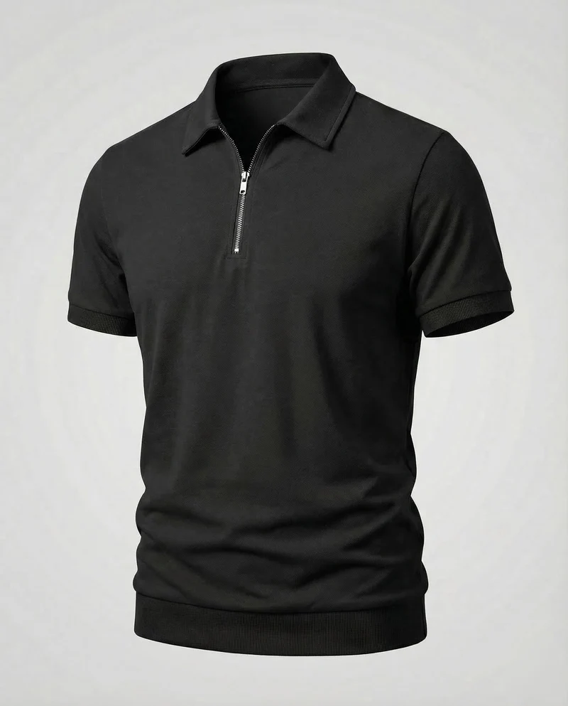 Herren Poloshirt Reißverschluss