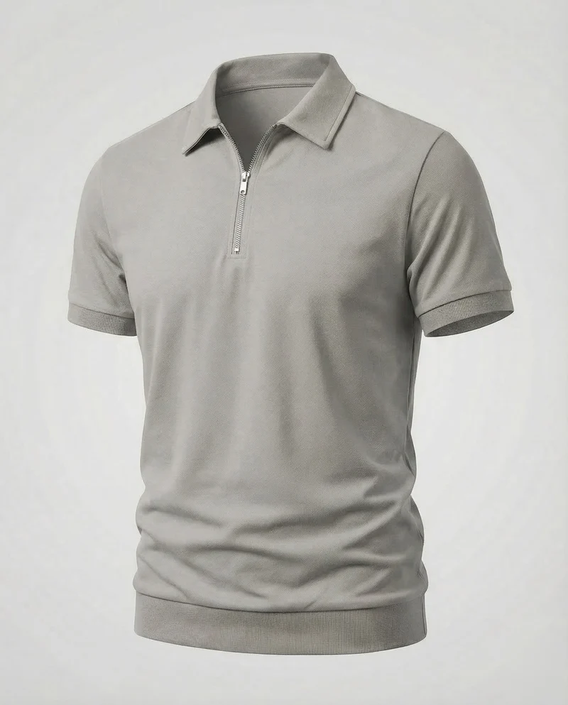 Herren Poloshirt Reißverschluss