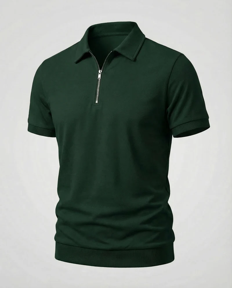 Herren Poloshirt Reißverschluss