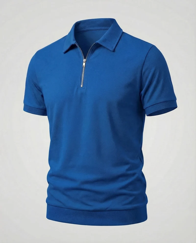 Herren Poloshirt Reißverschluss