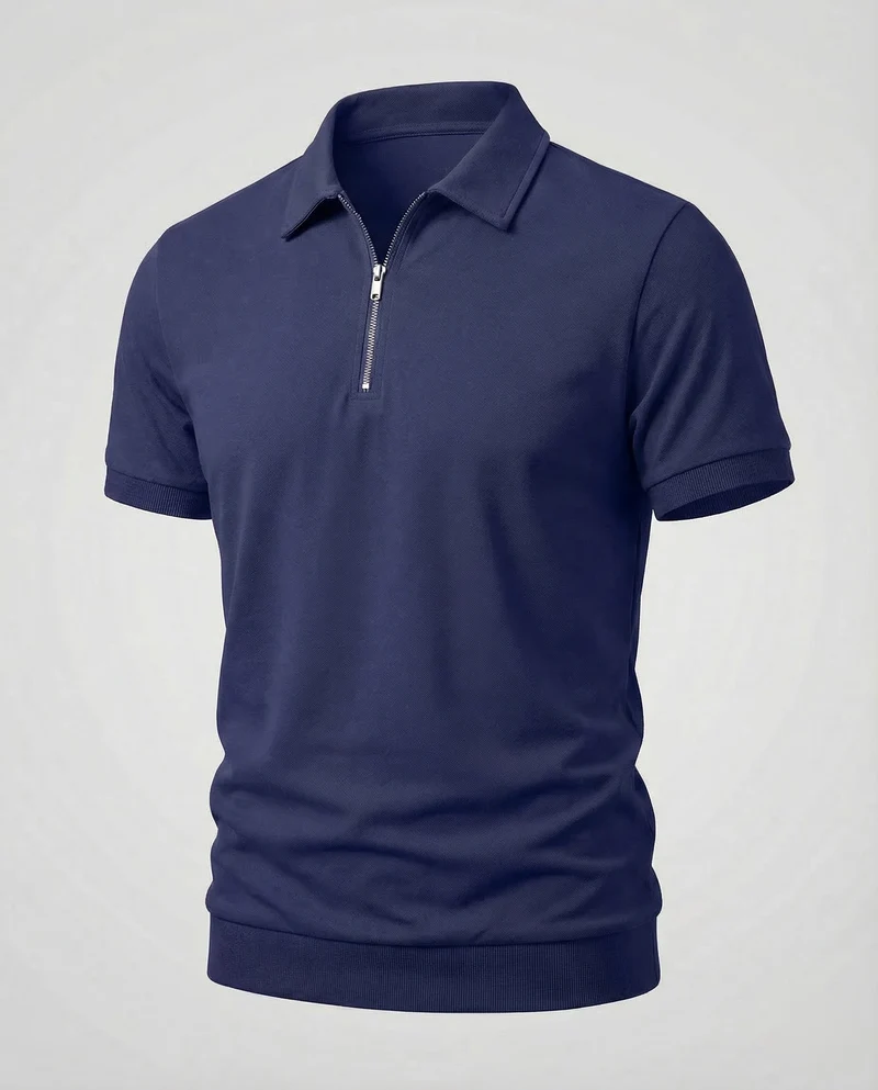 Herren Poloshirt Reißverschluss