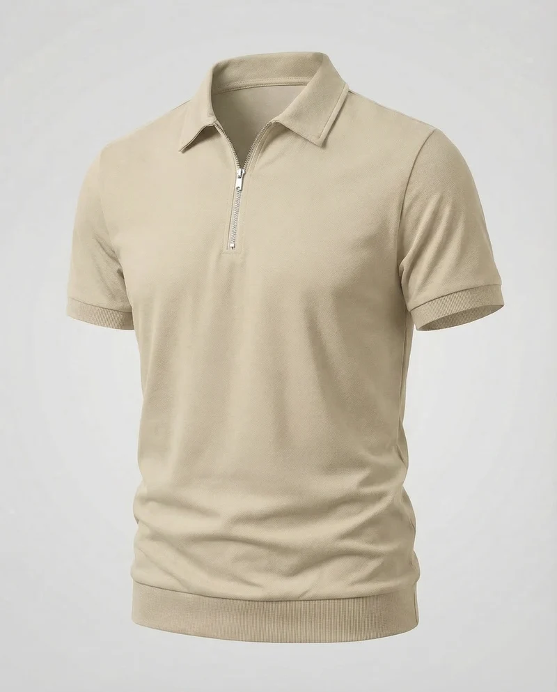 Herren Poloshirt Reißverschluss
