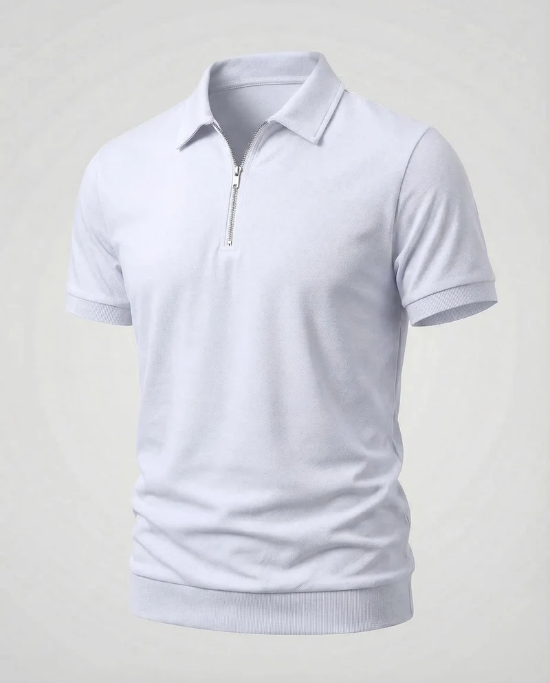 Herren Poloshirt Reißverschluss