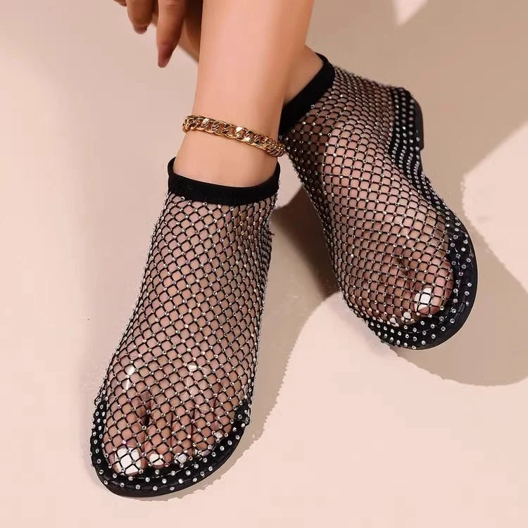 Damen transparente Ballerinas aus Netzmaterial Nord Taschen
