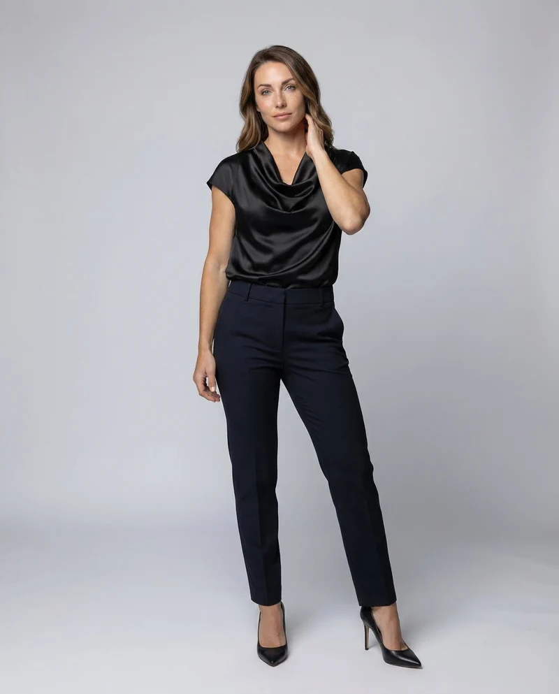 Damen Blusen-Top Wasserfallausschnitt