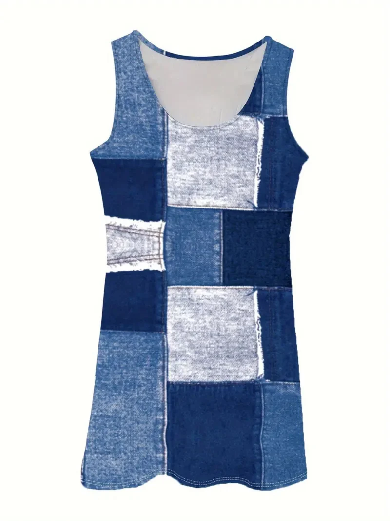 Nord Taschen | Kleid mit Denim-Print