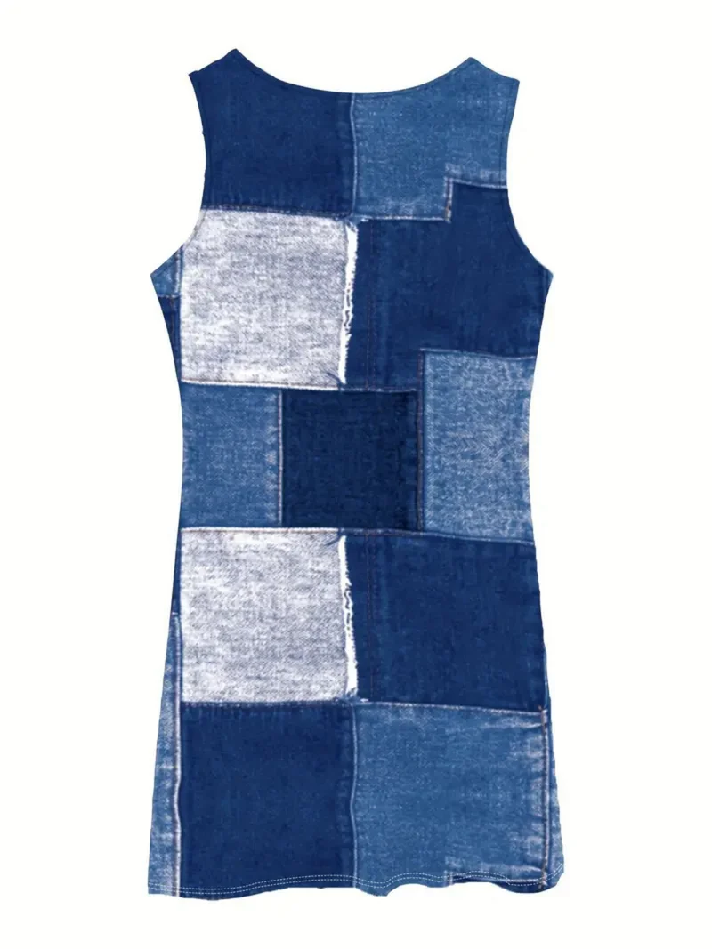 Nord Taschen | Kleid mit Denim-Print