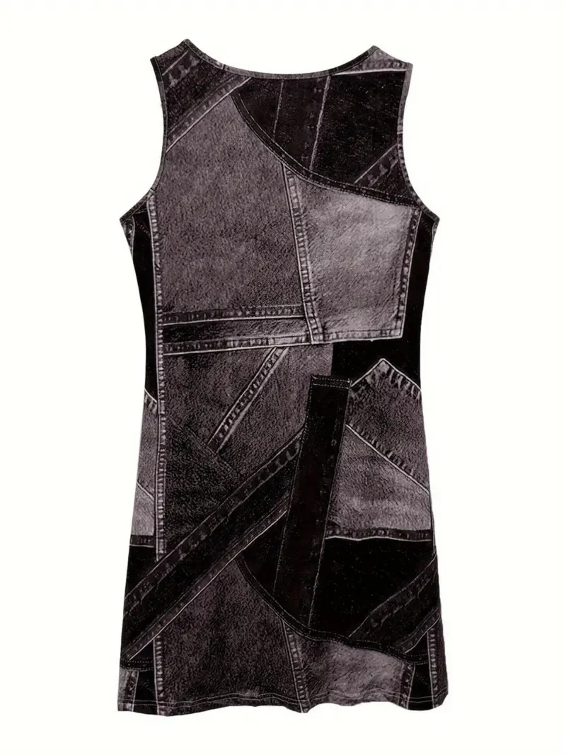 Nord Taschen | Kleid mit Denim-Print