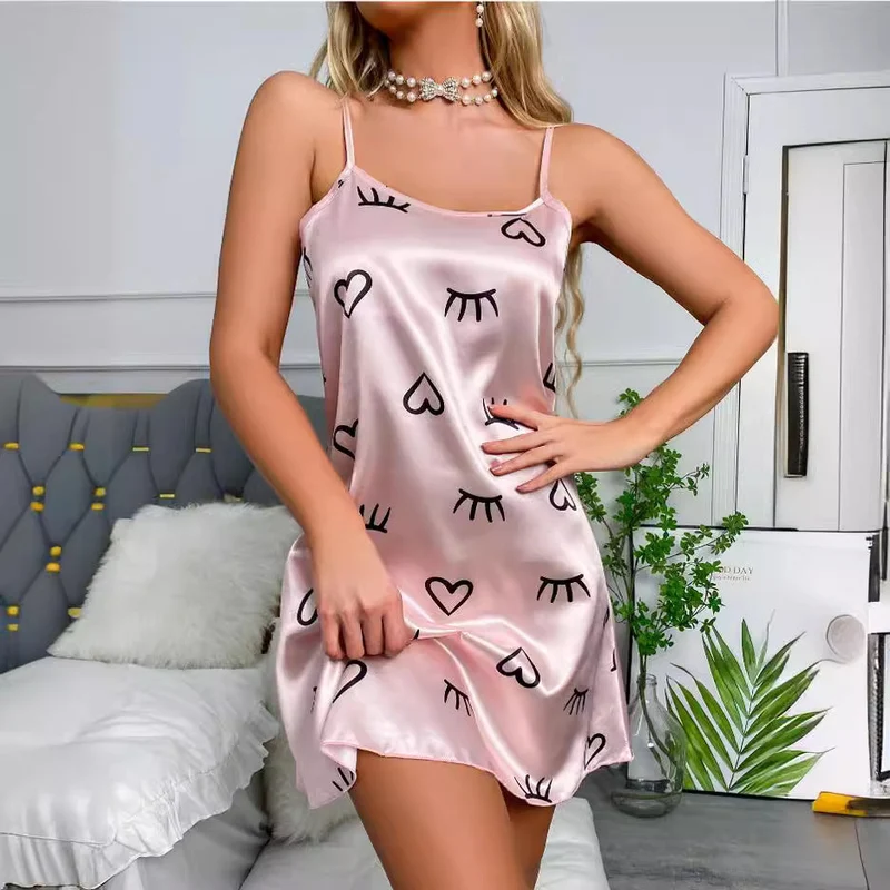 Damen Satin Nachthemd Nord Taschen