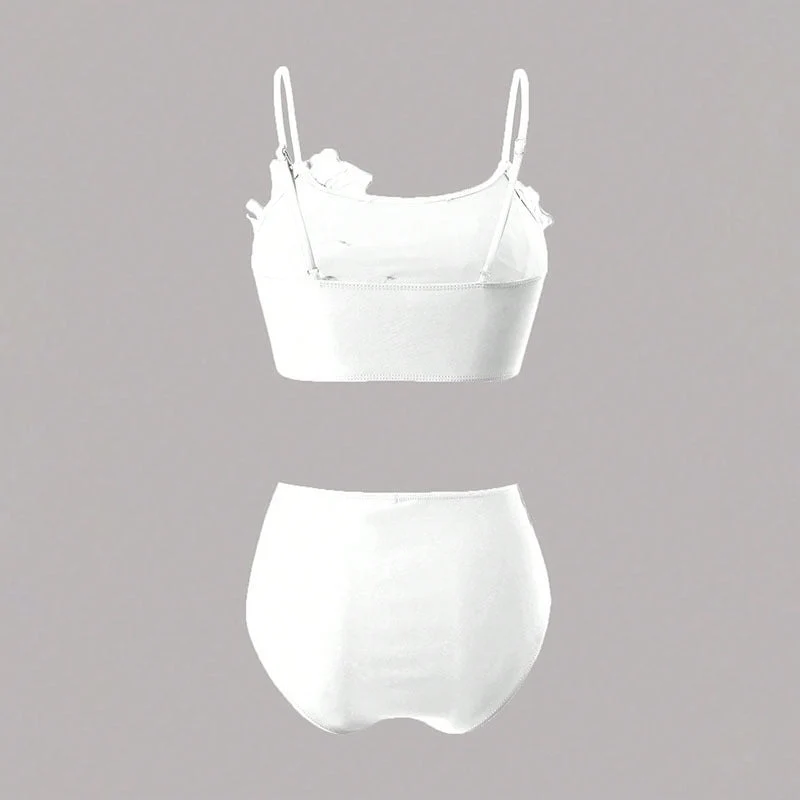 Damen Bikini-Set mit Blumenapplikationen