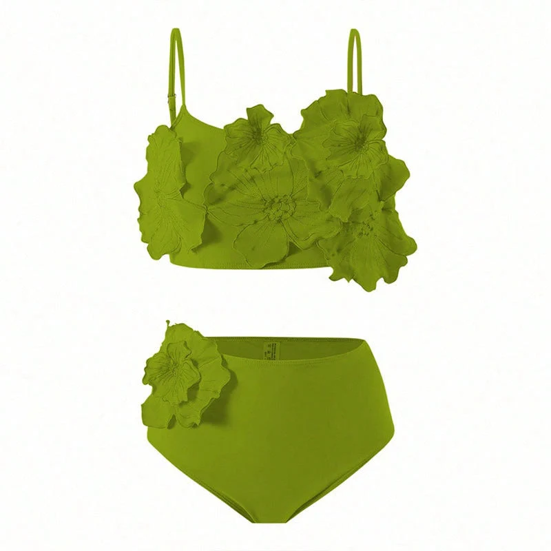 Damen Bikini-Set mit Blumenapplikationen