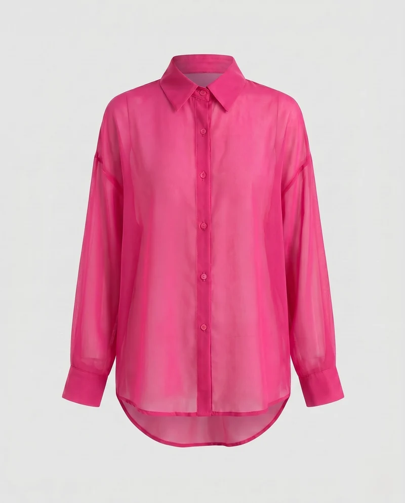 Damen Transparente Bluse mit elegantem Schnitt und unterlegtem Top