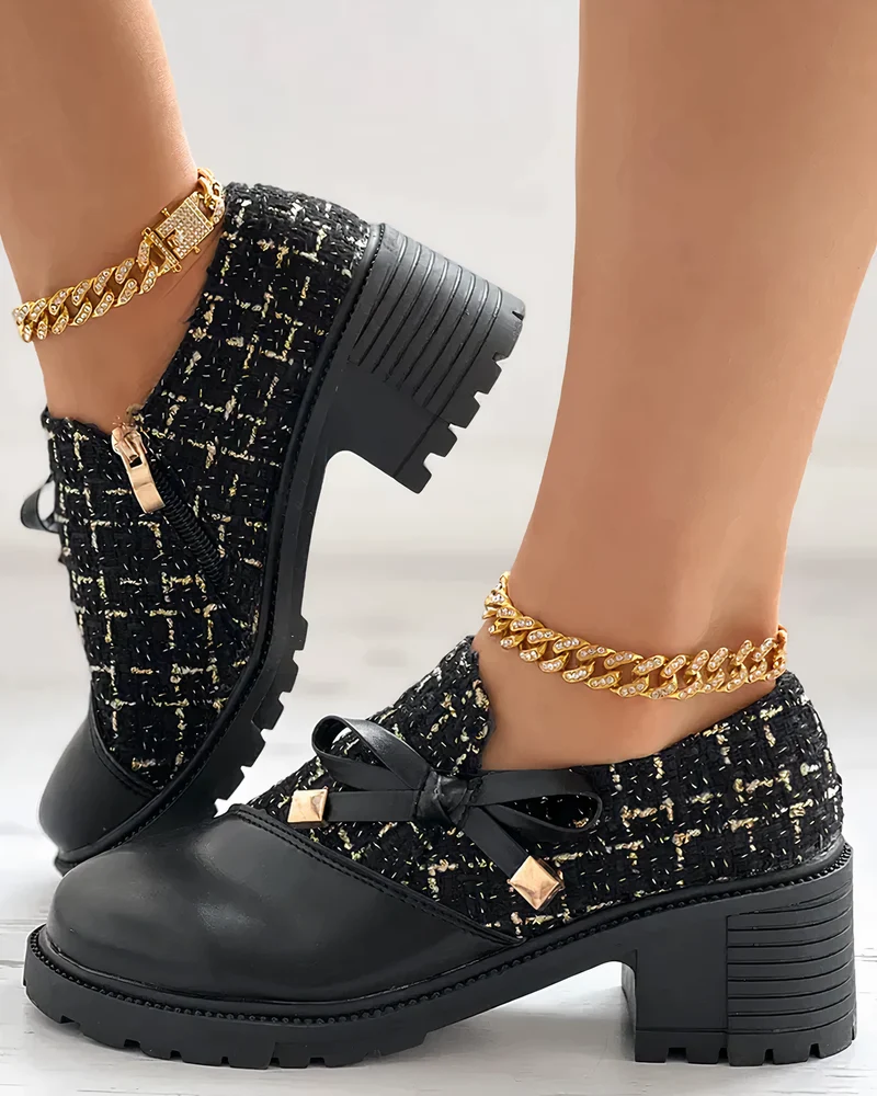 Stylische Blockabsatzschuhe mit Schleifendetails - Florina Arvani