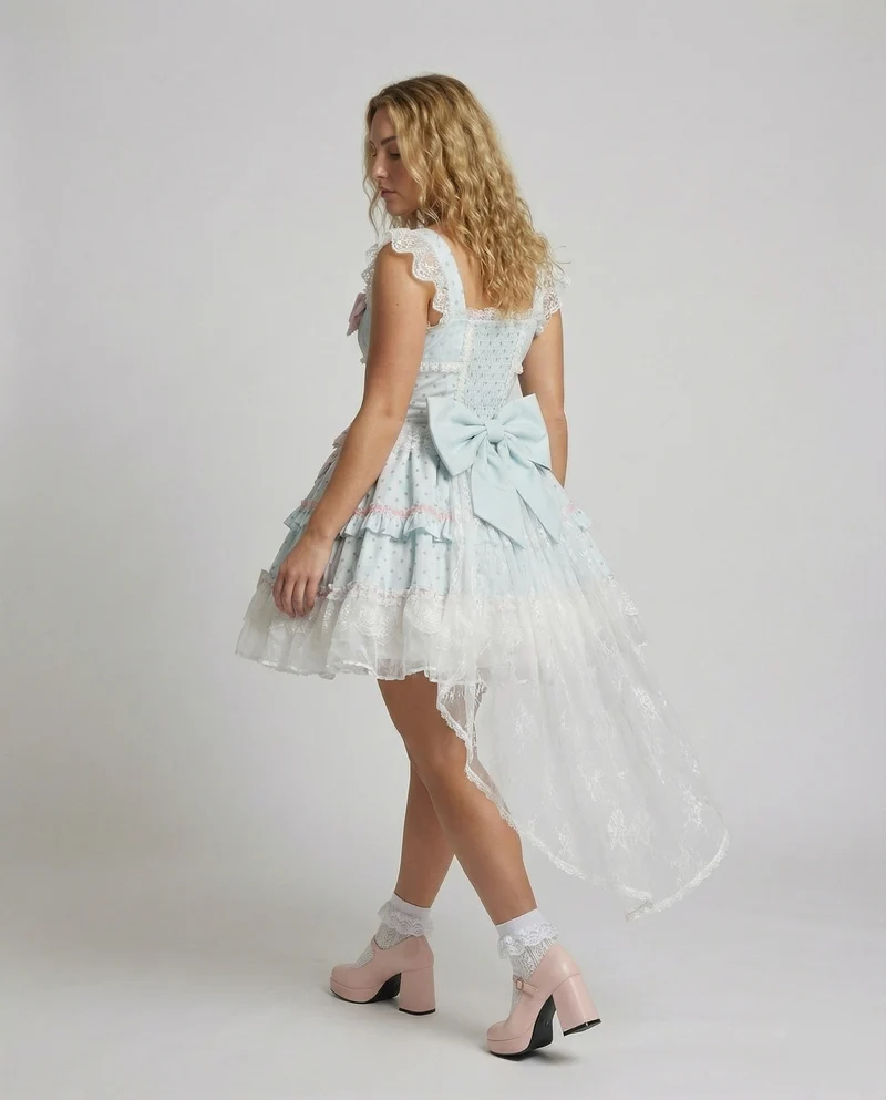 Damen Romantische Stufen Tüll Puffkleid