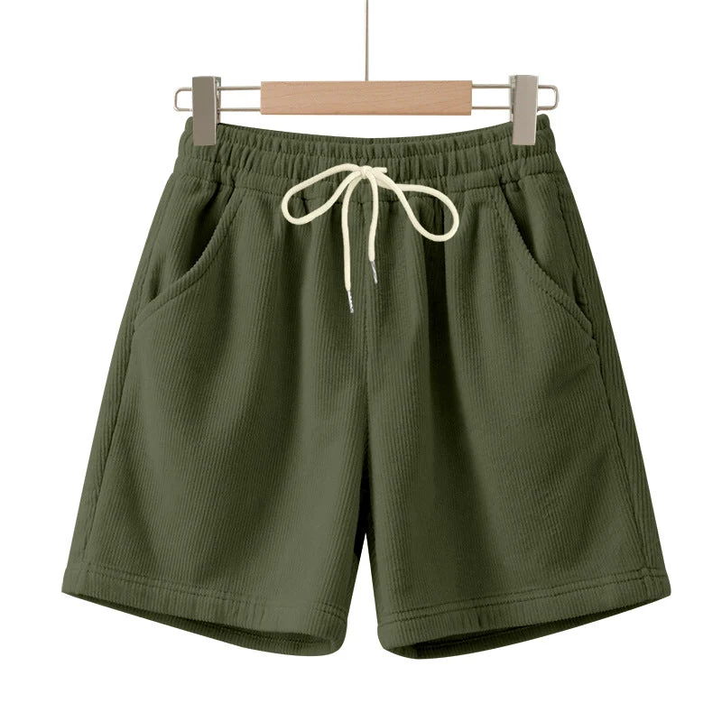 Herren nan gerippte Jersey-Shorts mit elastischem Bund, dekorativem Kordelzug und seitlichen Eingrifftaschen