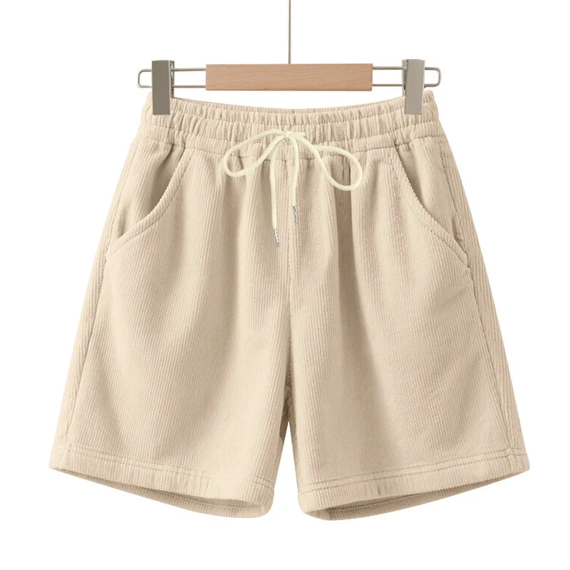 Herren nan gerippte Jersey-Shorts mit elastischem Bund, dekorativem Kordelzug und seitlichen Eingrifftaschen