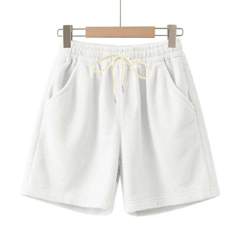 Herren nan gerippte Jersey-Shorts mit elastischem Bund, dekorativem Kordelzug und seitlichen Eingrifftaschen