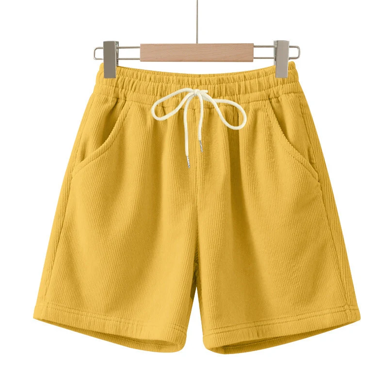 Herren nan gerippte Jersey-Shorts mit elastischem Bund, dekorativem Kordelzug und seitlichen Eingrifftaschen