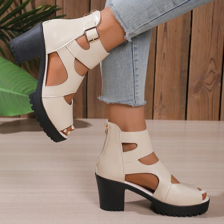 Damen Offene High-Heel Sandalen mit modischen Riemen