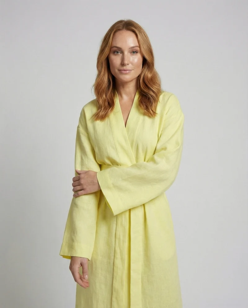 Damen Klassische Bindegürtel Morgenmantel-Kimono
