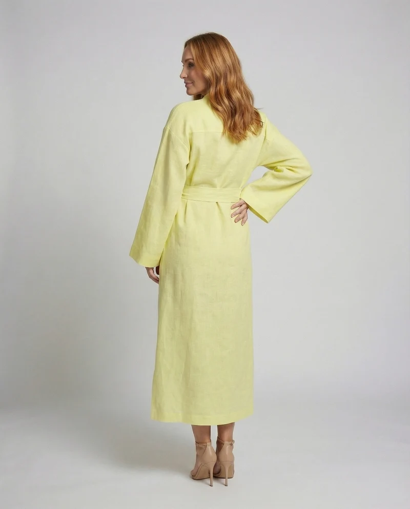 Damen Klassische Bindegürtel Morgenmantel-Kimono