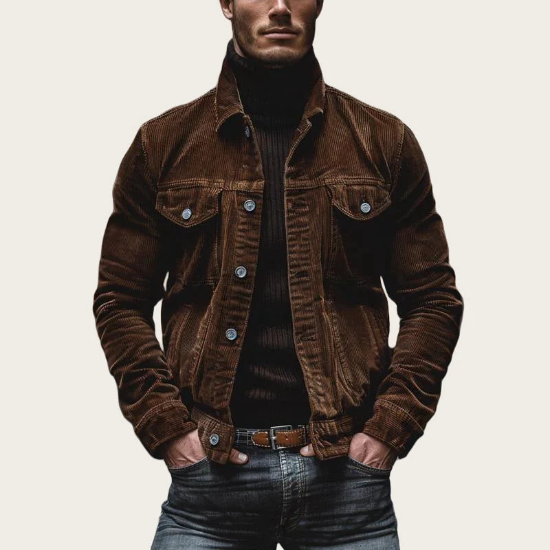Herren modische Cordjacke mit authentischem Look