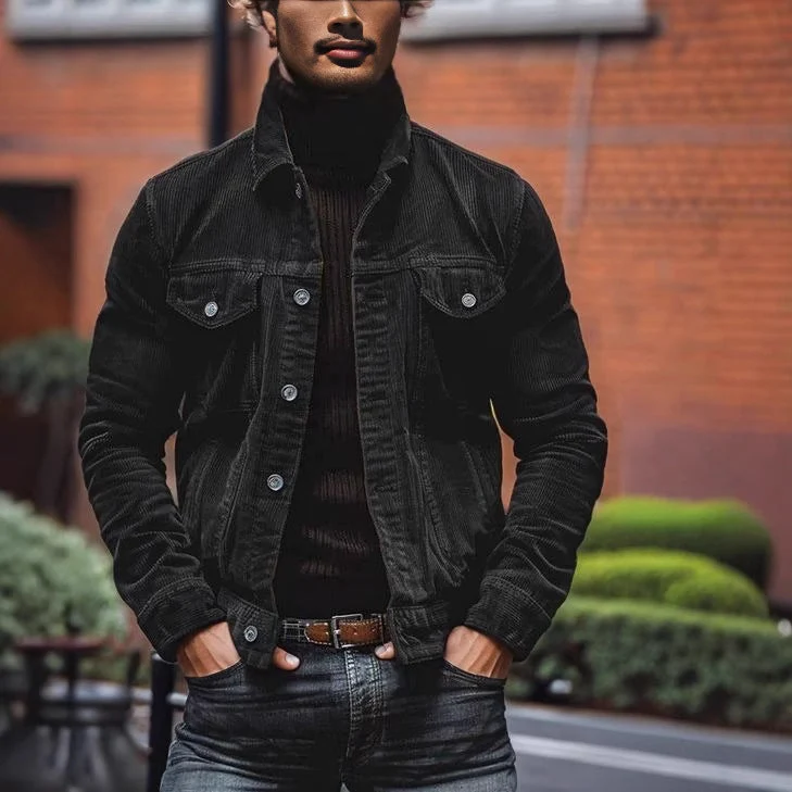 Herren modische Cordjacke mit authentischem Look