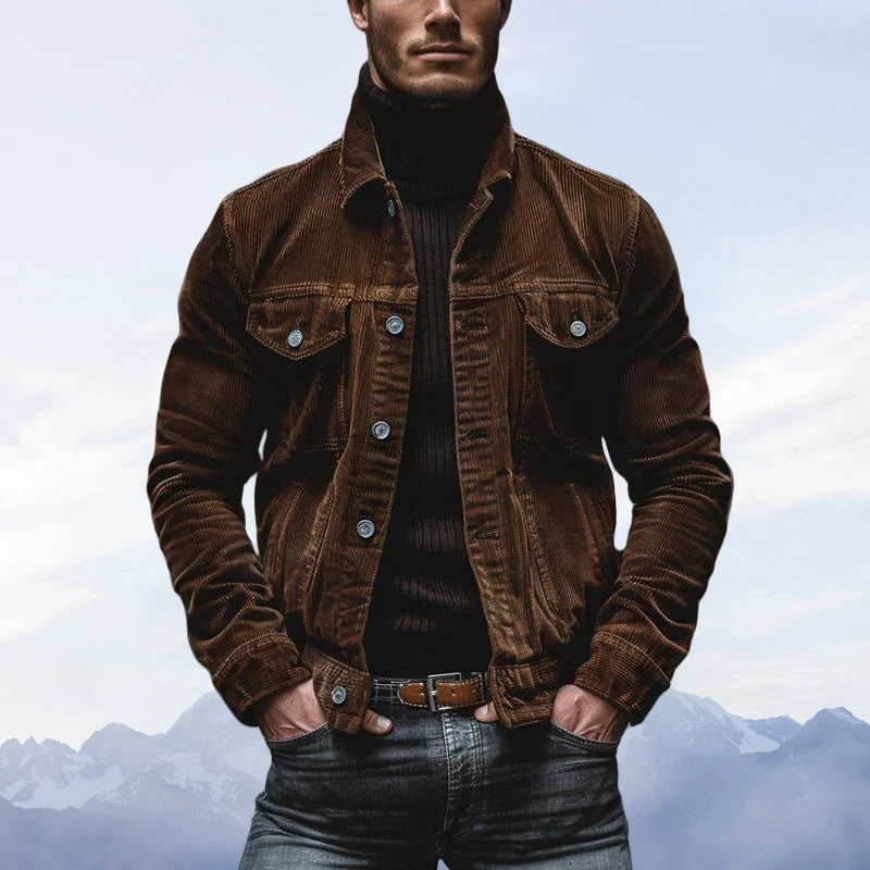 Herren modische Cordjacke mit authentischem Look