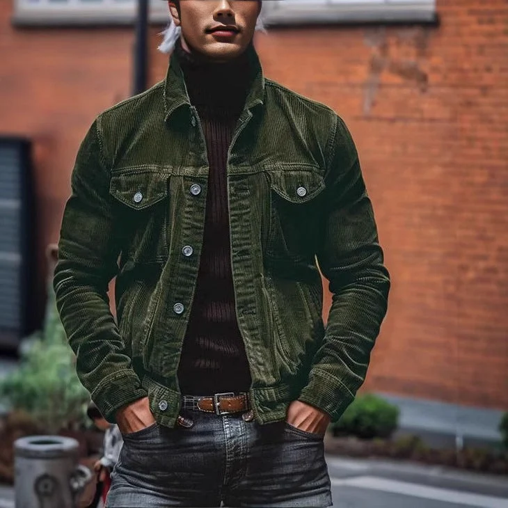 Herren modische Cordjacke mit authentischem Look