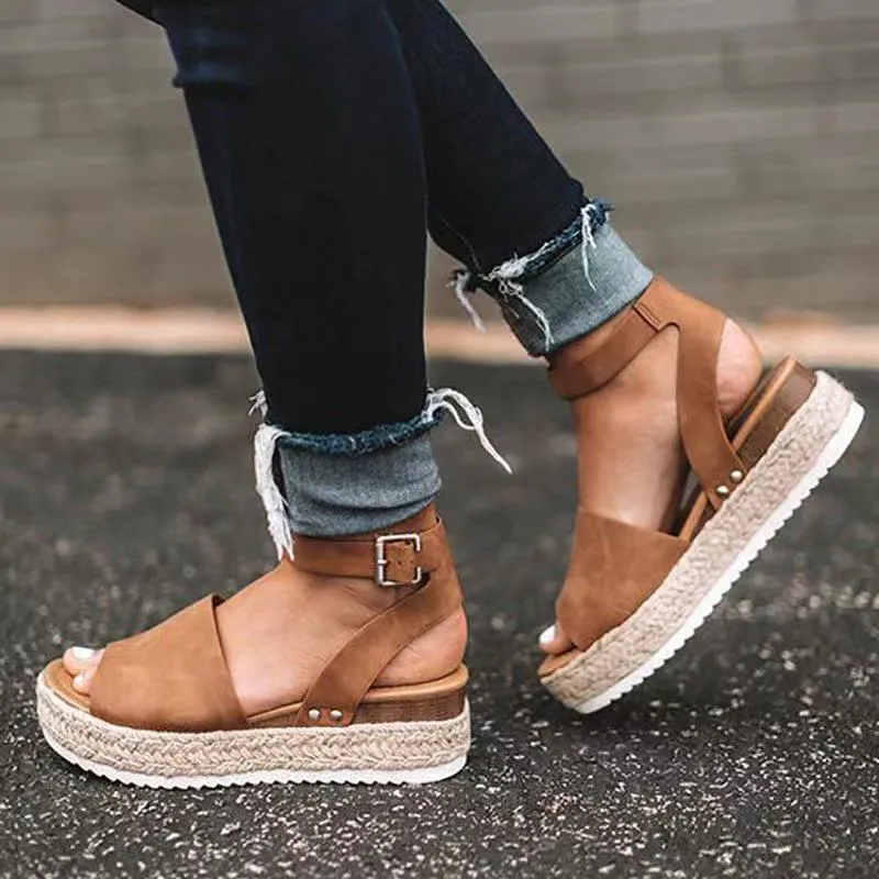 Damen Espadrille Sandalen mit verstellbarem Riemen