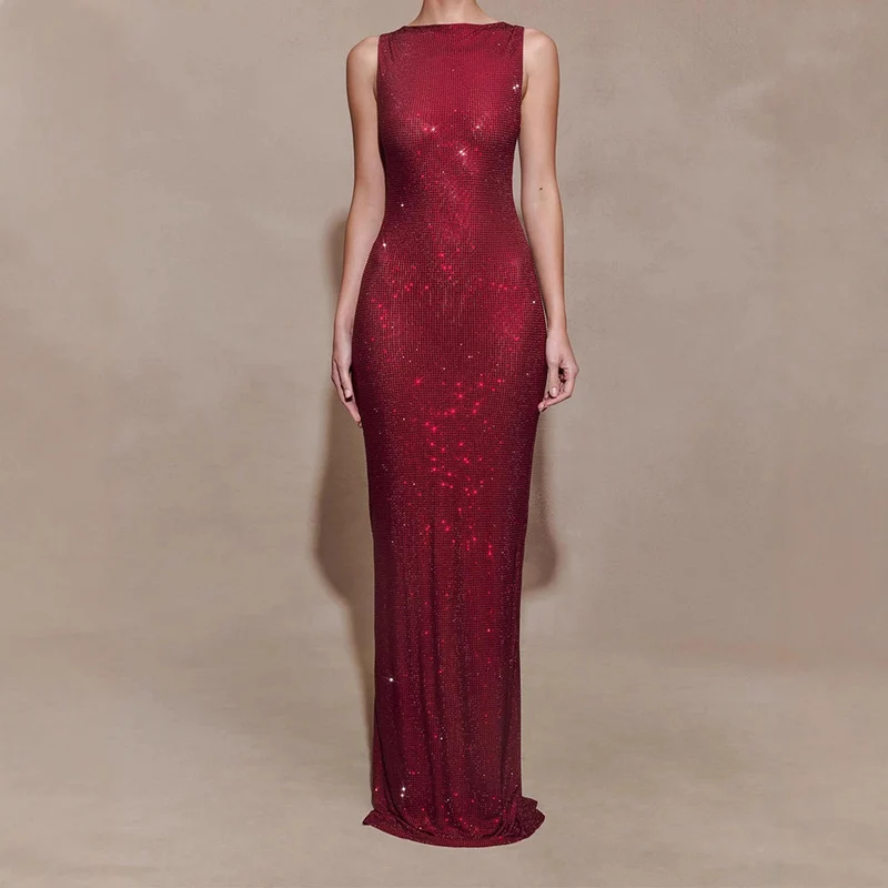 Damen Glitzerndes Abendkleid Nord Taschen