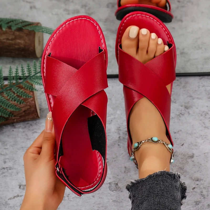 Damen Komfortable Riemchen-Sandalen mit verstellbarem Riemen und anatomischem Fußbett