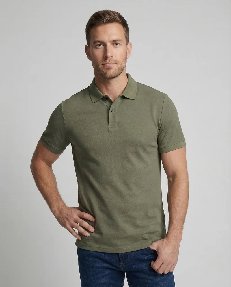 Herren Poloshirt Kurzarm Struktur