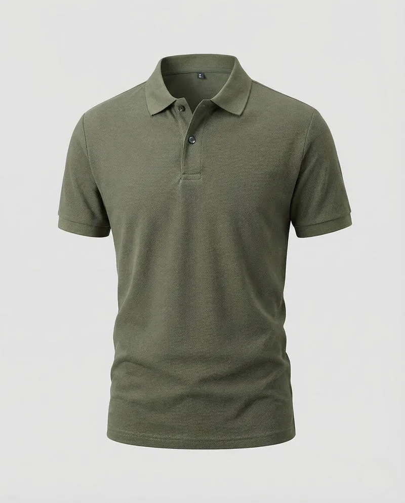 Herren Poloshirt Kurzarm Struktur