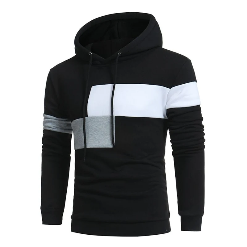 Herren sportlicher Kapuzenpullover mit Farbblockdesign