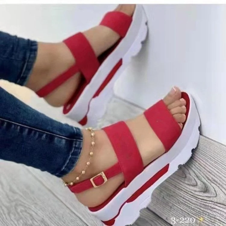 Damen Bequeme Plateau-Sandalen mit verstellbaren Riemen und rutschfester Sohle Nord Taschen