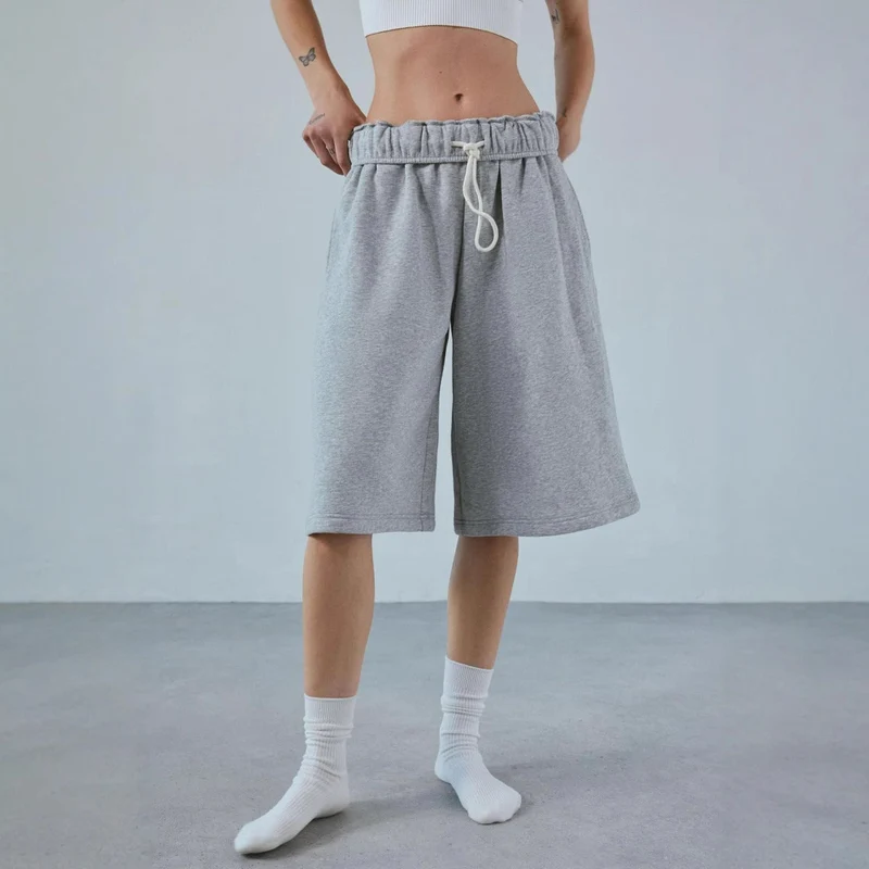 Damen Lässiges Sweatshirt und Shorts Set Nord Taschen