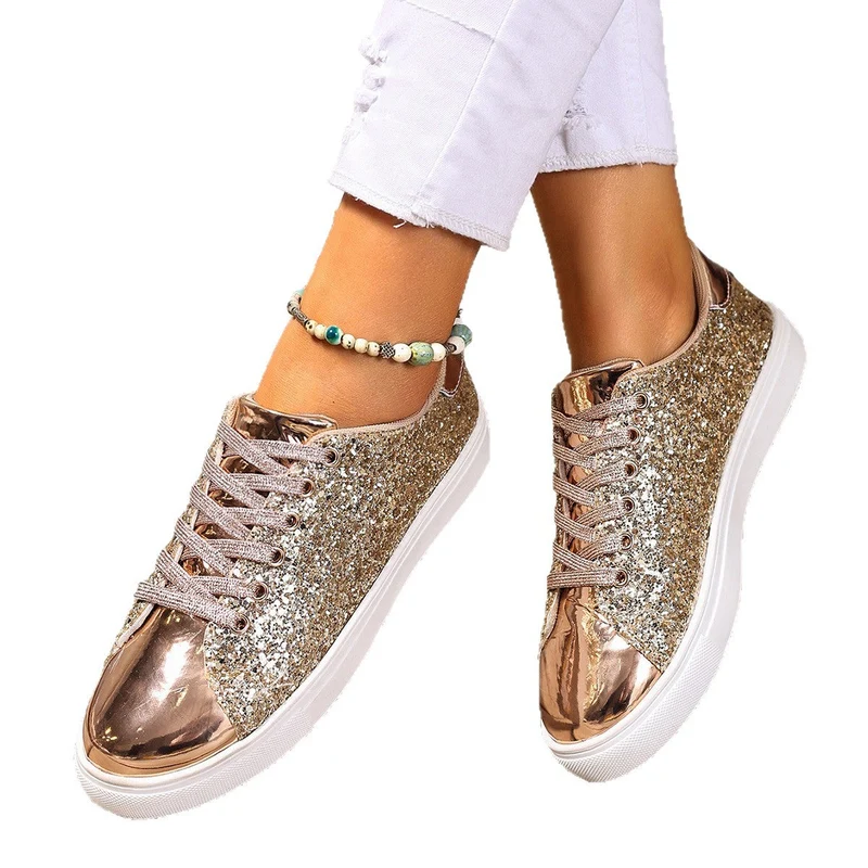 Damen Glitzernde Sneakers mit verspiegelter Zehenkappe und bequemer Polsterung Nord Taschen