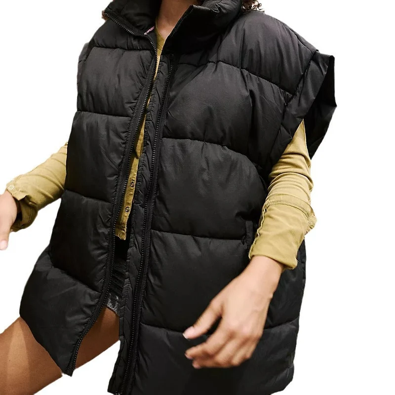 Damen Wattierte Steppweste mit hohen Kragen und praktischen Taschen