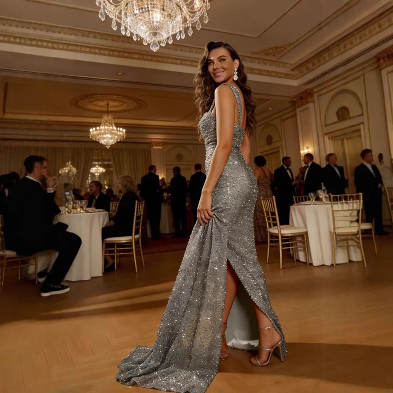 Damen Abendkleid mit funkelnden Pailletten Nord Taschen