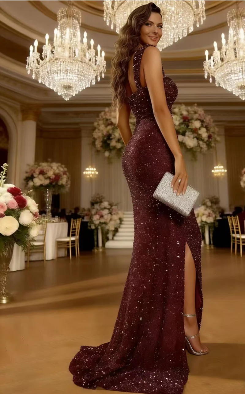 Damen Abendkleid mit funkelnden Pailletten Nord Taschen